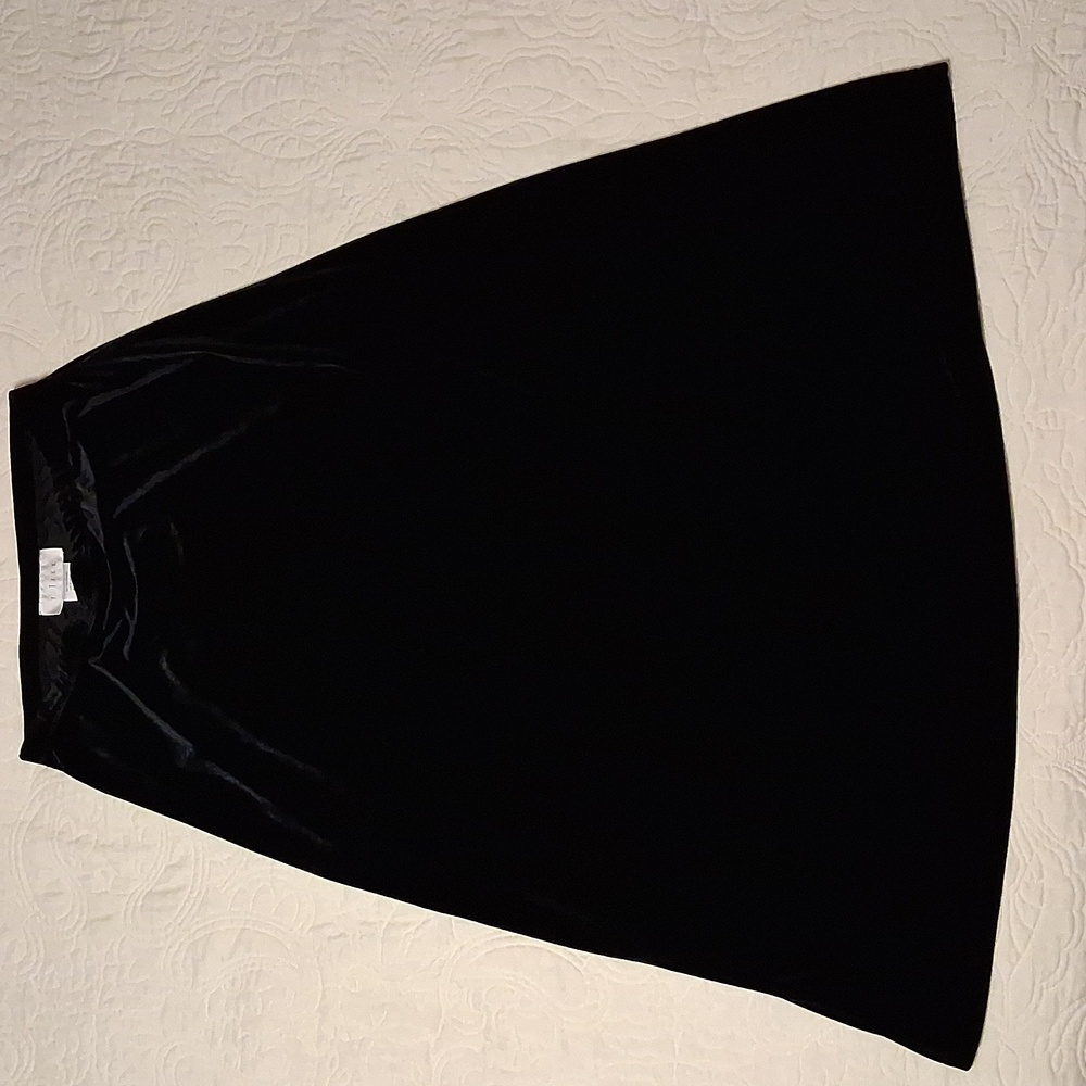 J. Jill Black A-Line Velvet Skirt